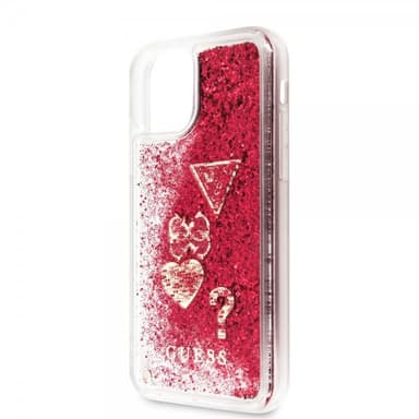Guess iPhone 11 Pro Kuori Kimallus Hearts Punainen