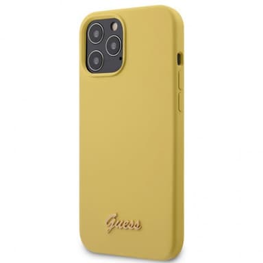 Guess iPhone 12 Pro Max Suojakuori Metal Logo Keltainen