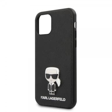Karl Lagerfeld iPhone 11 Kuori Iconic Cover Saffiano Musta