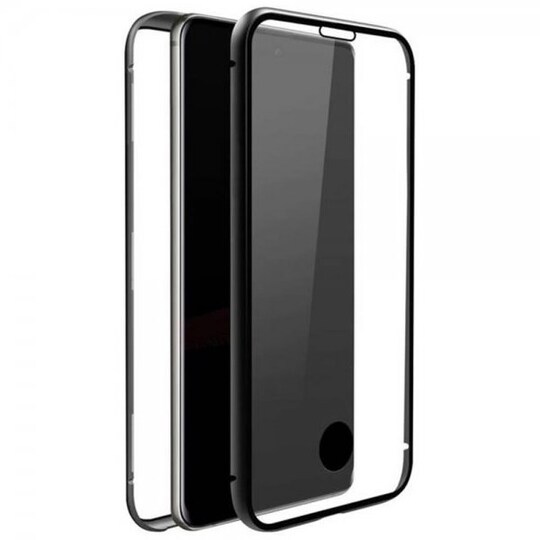 Samsung Galaxy S20 Kuori 360° Real Glass Case Musta Läpinäkyvä