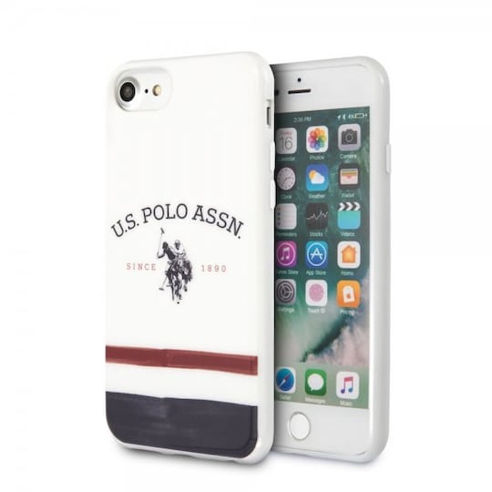 U.S. Polo iPhone 7/8/SE Kuori Tricolore Valkoinen