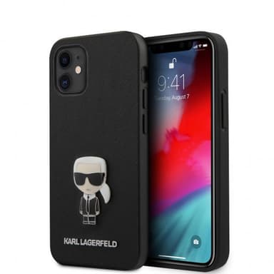 iPhone 12 Mini Suojakuori Saffiano Iconic Cover Musta