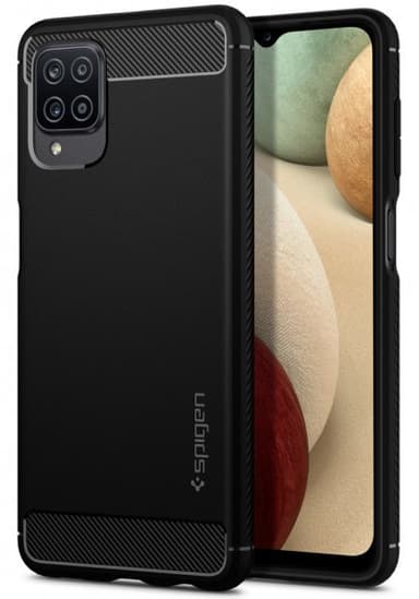 Spigen Samsung Galaxy A12 Kuori Rugged Armor Matte Black
