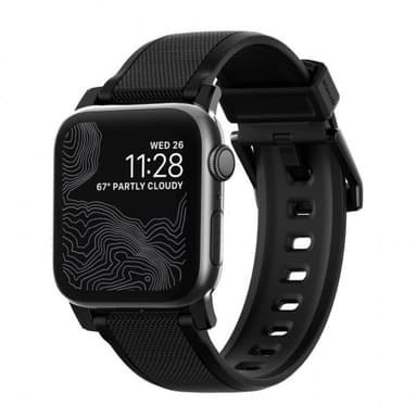 NOMAD Apple Watch 42/44mm/Apple Watch Ultra Ranneke Rugged Strap Musta