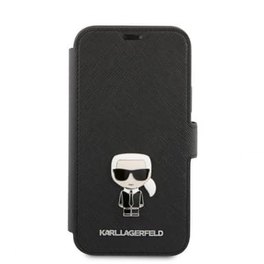 Karl Lagerfeld iPhone 12 Pro Max Kotelo Embossed Karl Saffiano Musta