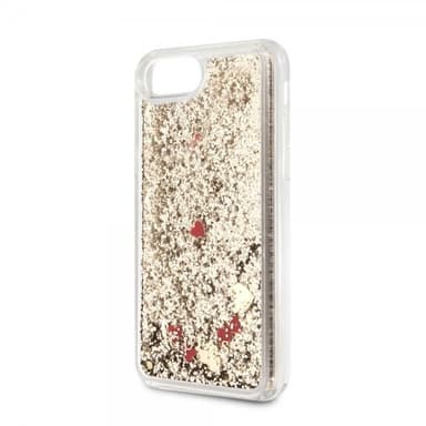 Guess iPhone 7/8/SE Kuori Kimallus Floating Hearts Kulta