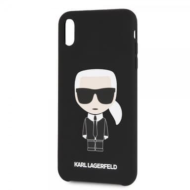 Karl Lagerfeld iPhone Xs Max Kuori Silikonii Karl Musta