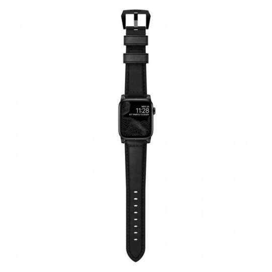 Apple Watch 44/42mm Ranneke Traditional Strap Musta