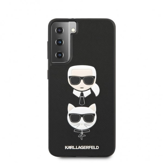 Karl Lagerfeld Samsung Galaxy S21 Kuori Saffiano Karl & Choupette Musta