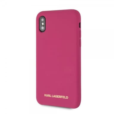 Karl Lagerfeld iPhone X/Xs Kuori Silikonii Lagerfeld Kulta Logo Magenta