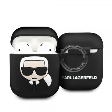 Karl Lagerfeld AirPods (1/2) Kuori Iconic Cover Musta