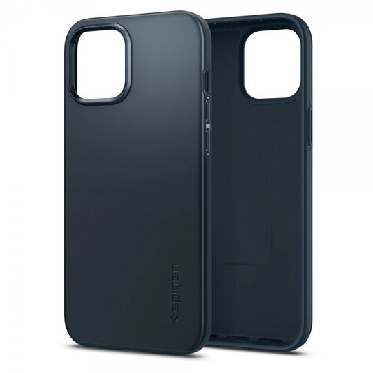 Spigen iPhone 12 Pro Max Suojakuori Thin Fit Metal Slate