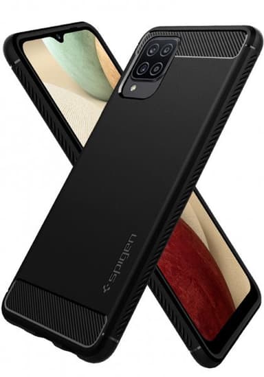Spigen Samsung Galaxy A12 Kuori Rugged Armor Matte Black