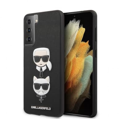 Samsung Galaxy S21 Kuori Saffiano Karl & Choupette Musta