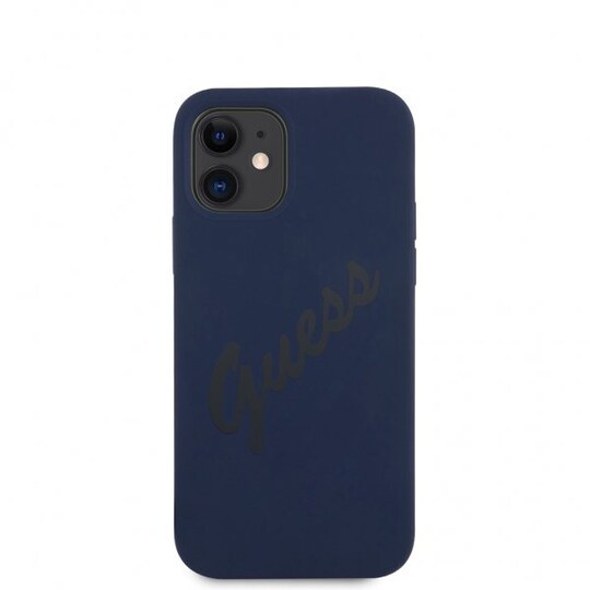 Guess iPhone 12/iPhone 12 Pro Kuori Vintage Silicone Sininen