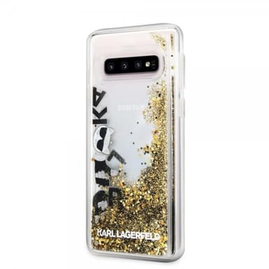 Karl Lagerfeld Samsung Galaxy S10 Kuori Kovamuovi Kulta Kimallus Läpinäkyvä