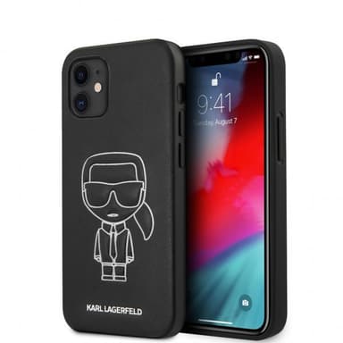 iPhone 12 Mini Suojakuori Embossed Karl Musta