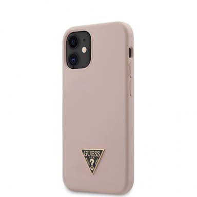 Guess iPhone 12 Mini Suojakuori Metal Triangle Vaaleanpunainen