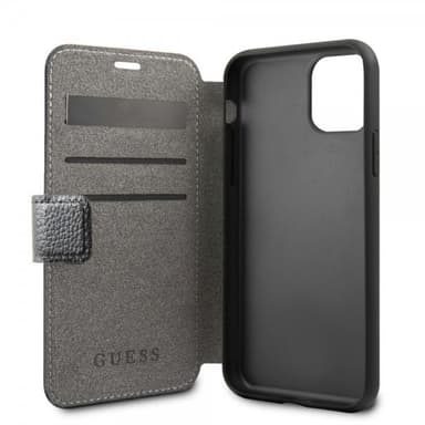 Guess iPhone 11 Pro Kotelo Nahkarakenne Musta