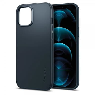 Spigen iPhone 12 Pro Max Suojakuori Thin Fit Metal Slate