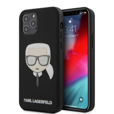 Karl Lagerfeld iPhone 12/iPhone 12 Pro Suojakuori Glitter Karl Musta