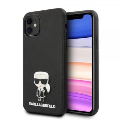 Karl Lagerfeld iPhone 11 Kuori Iconic Cover Saffiano Musta