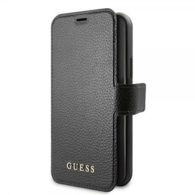 Guess iPhone 11 Pro Max Kotelo Nahkarakenne Musta