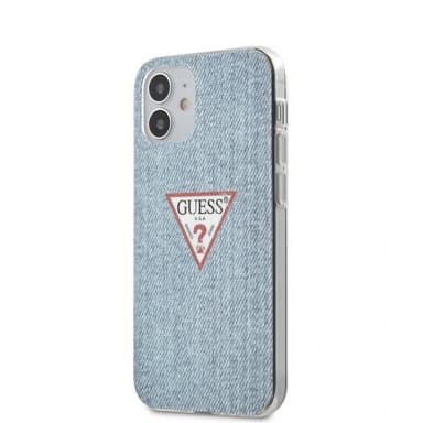 Guess iPhone 12 Mini Suojakuori Denim Triangle Sininen