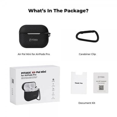Pitaka AirPods Pro Kuori AirPal Mini Musta/Harmaa Twill