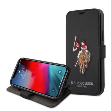 U.S. Polo iPhone 12 Mini Kotelo Embroidery Musta