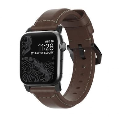 NOMAD Apple Watch 40/38mm Ranneke Traditional Strap Musta/Rustic Brown