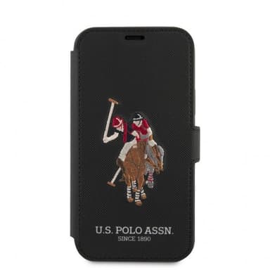 U.S. Polo iPhone 12/iPhone 12 Pro Kotelo Embroidery Musta