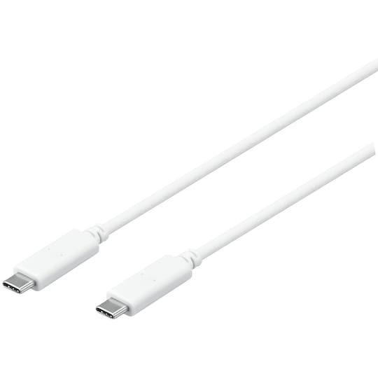 Sandstrøm USB-C - USB-C kaapeli 1,2 m (valkoinen)