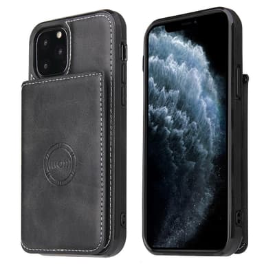 iPhone 12 Pro -suoja / -kotelo korttikotelolla musta