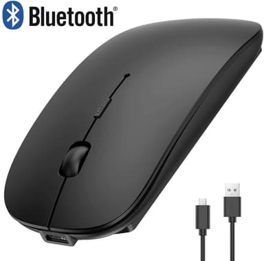 Langaton tietokonehiiri Bluetooth -ladattava musta