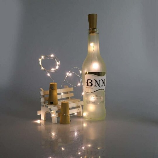 LED-lamppu viinikorkki valosilmukalla pulloille (1m)