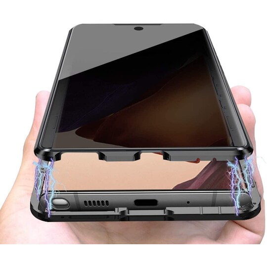 Mobiilikotelo Samsung Galaxy Note 20 Ultra karkaistua lasia / magneettista mustaa