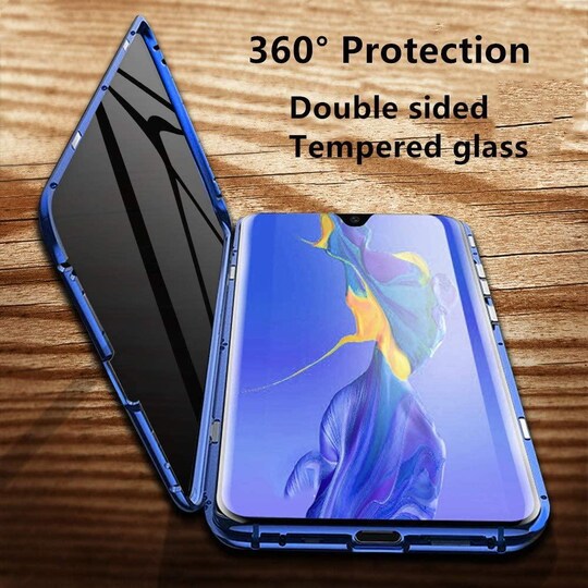 Mobiilikotelo Samsung Galaxy A30S / A50 / A50S kaksipuolinen karkaistu lasi Musta