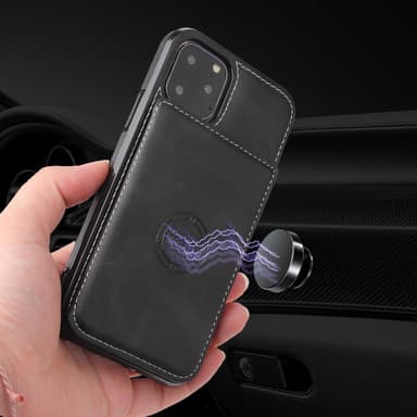 iPhone 12 Pro -suoja / -kotelo korttikotelolla musta