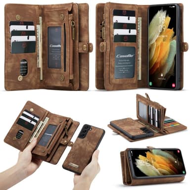 Samsung Galaxy S21 CASEME 2-in-1 Irrotettava - Ruskea