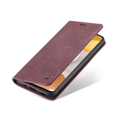 CASEME Retro lompakkokotelo Samsung Galaxy S21 Viininpunainen