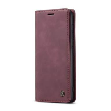 CASEME Retro lompakkokotelo Samsung Galaxy S21 Viininpunainen