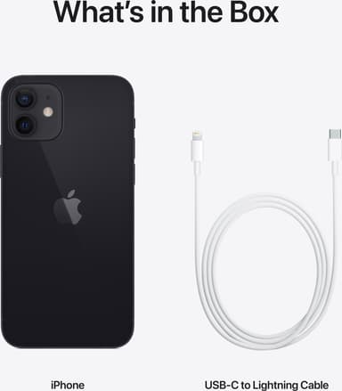 iPhone 12 - 5G älypuhelin 256 GB (musta)