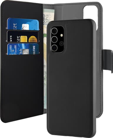 Puro 2in1 Samsung Galaxy A32 5G lompakkokotelo (musta)