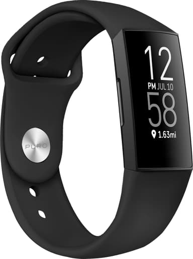 Puro Icon Link Fitbit Charge 4/3 sport ranneke (musta)