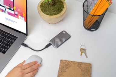 WD My Passport kannettava SSD 500 GB (tähtiharmaa)