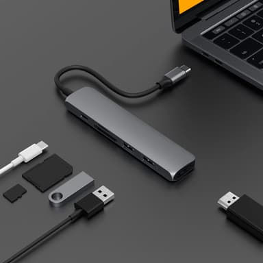 Hyper HyperDrive Bar USB-C 6-in-1 telakointiasema (avaruudenharmaa)