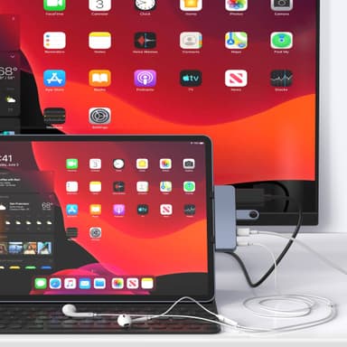 Hyper HyperDrive USB-C 4-in-1 iPad telakointiasema (avaruudenharmaa)