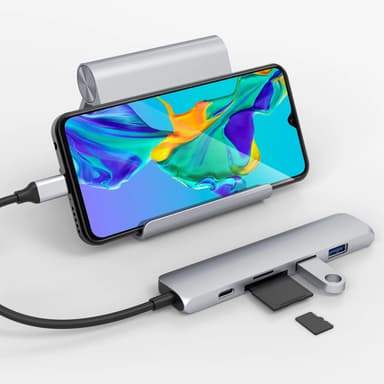 Hyper HyperDrive Bar USB-C 6-in-1 telakointiasema (hopea)