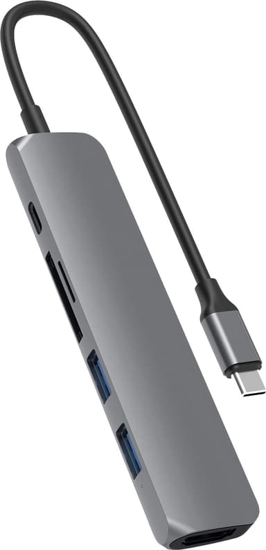 Hyper HyperDrive Bar USB-C 6-in-1 telakointiasema (avaruudenharmaa)